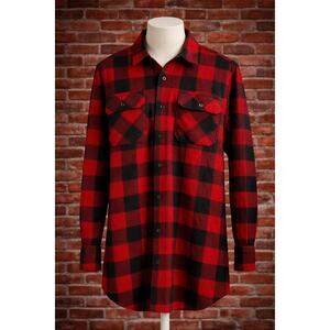 Wrangler Authentics Buffalo Plaid Fleece Shirt Long Sleeve Red Black L